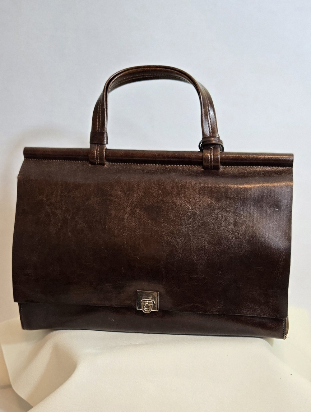 Classic Brown Leather Rina Rich Briefcase - Women's Bags